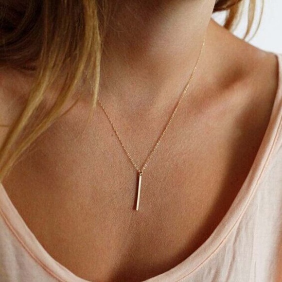 Free People Jewelry - Minimalist Dainty Bar Layering Boho Indie Necklace